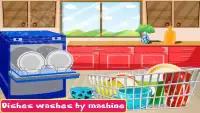 dish washing : girls cleaning kitchen game Screen Shot 1