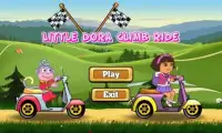 Little Dora Scooter Hill Racing - dora games free Screen Shot 7