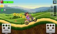Little Dora Scooter Hill Racing - dora games free Screen Shot 6