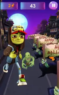 Zombie Subway Halloween Runners Screen Shot 6