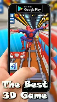 Spider-Hero Man Amazing 3D Subway Run Screen Shot 1