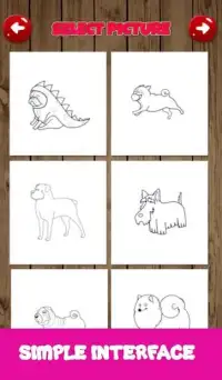 Puppy dog coloring - Cute puppies draw & paint Screen Shot 2