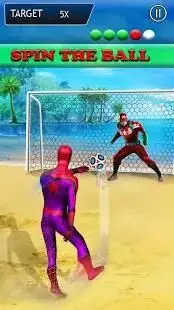 Superhero Beach Soccer : Real Football Game 2018 Screen Shot 4