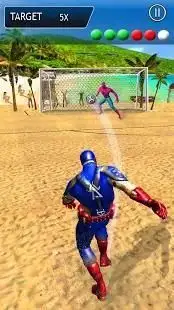 Superhero Beach Soccer : Real Football Game 2018 Screen Shot 3