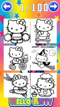 coloring hellow cat of kitty fans Screen Shot 6