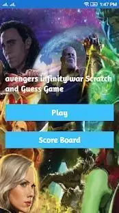 Avengers Infinity War Scratch and Guess Game Screen Shot 2