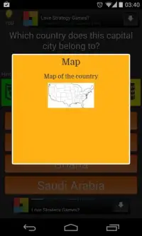 Capital City to Country Quiz Screen Shot 3