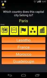 Capital City to Country Quiz Screen Shot 6