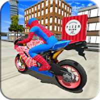 Super Hero Stunt Bike - Spider Hero Pizza Delivery