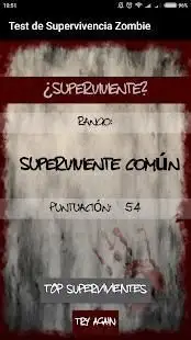 Test de Supervivencia Zombie Screen Shot 0