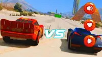 Storm vs Mcqueen Car Lightning Race Screen Shot 1