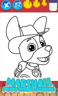 Marshall Puppy Patrol Coloring - Paw Dogs Pictures Screen Shot 1