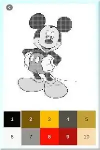 Color by number Mickey Mouse Pixel art Screen Shot 3