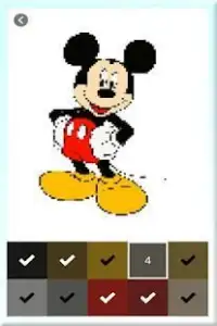Color by number Mickey Mouse Pixel art Screen Shot 2