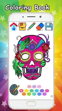 Coloring Sugar Skull Mexican Day of The Dead Color Screen Shot 3