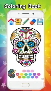 Coloring Sugar Skull Mexican Day of The Dead Color Screen Shot 1