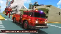 Truck Robot Fire Fighter Real War Simulator * Screen Shot 1