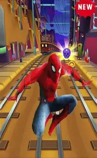 Subway avengers Infinity jump: spiderman & ironman Screen Shot 0