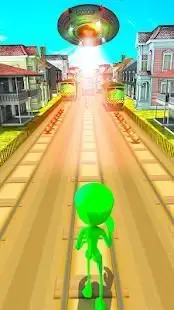 Scary Green Alien: Subway Running Screen Shot 8