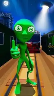 Scary Green Alien: Subway Running Screen Shot 11