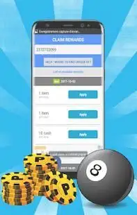 Daily Coins and Token Rewards for Pool ball Screen Shot 1