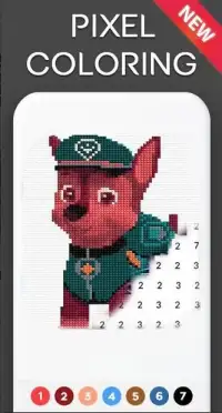 Paw : Pixel Art - Color By Number - Puzzle Patrol Screen Shot 2