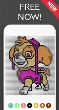 Paw : Pixel Art - Color By Number - Puzzle Patrol Screen Shot 1