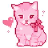 Cute Cat Pixel art - coloring by numbers