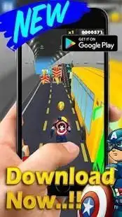 Captain Avengers: America Hero Run Bus Subway Rush Screen Shot 2