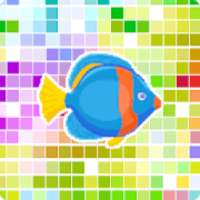 Coloring Fish Pixel Art, By Number
