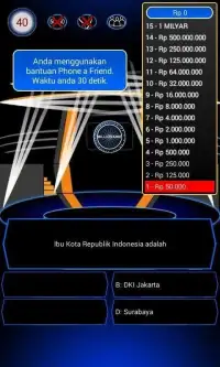 Kuis Milioner Indonesia Screen Shot 1