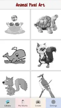 Funny Animal Pixel Art Coloring Screen Shot 4