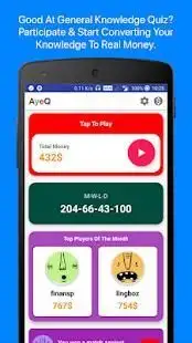 AyeQ : Quiz App To Earn Money Online Screen Shot 3