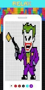 Color By Number Superhero Coloring - Pixel art Screen Shot 1