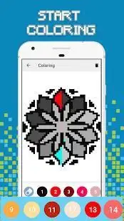 Mandala Pixel Art – Color by Number Screen Shot 3