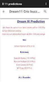 Dream 11 cricket tips Screen Shot 0