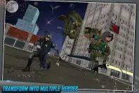 Multi Dino Green hero vs City Robots Screen Shot 0