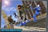 Multi Dino Green hero vs City Robots Screen Shot 14