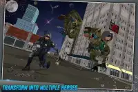 Multi Dino Green hero vs City Robots Screen Shot 10