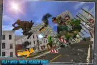Multi Dino Green hero vs City Robots Screen Shot 2