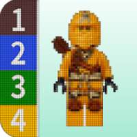 Color by Number - Lego Ninjago Pixel Art