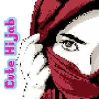 Cute Hijab: Pixel Art coloring book