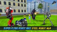 Super Flying Robot Bike Steel Robot War Screen Shot 13