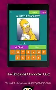 The Simpsons Character Quiz Screen Shot 13