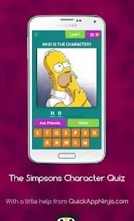 The Simpsons Character Quiz Screen Shot 20