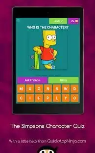 The Simpsons Character Quiz Screen Shot 10