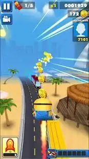 super banana minion:despicable rush 3D game Screen Shot 0