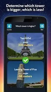 What's Higher Lower Game World Towers Quiz Screen Shot 1