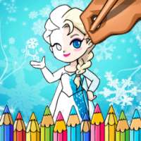 Snow Queen & Princess Coloring Page