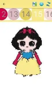 Boneka dan putri berwarna dengan angka-Pixel Art Screen Shot 4